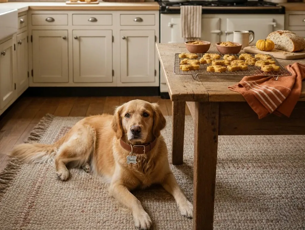 easy diy pumpkin & peanut butter dog treat