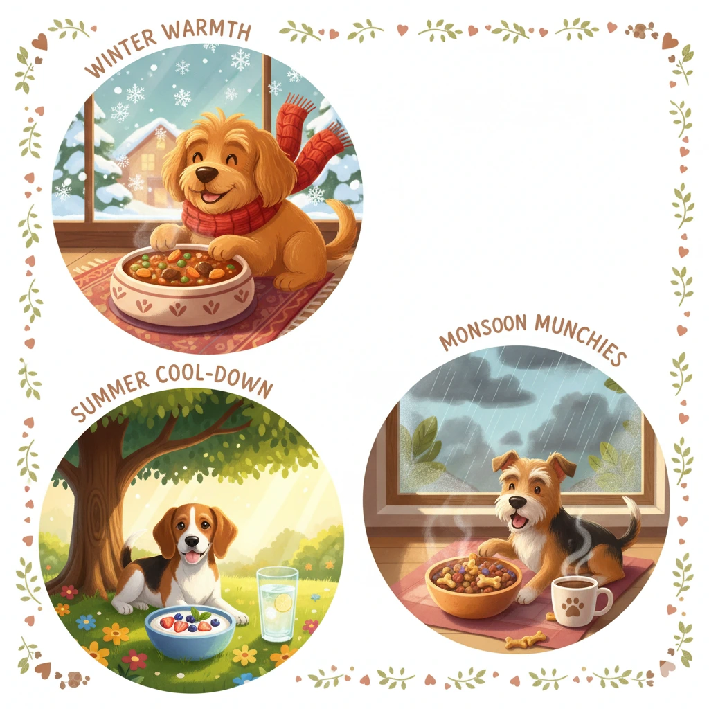 seasonal eating for dogs what to feed in winter, summer & monsoon