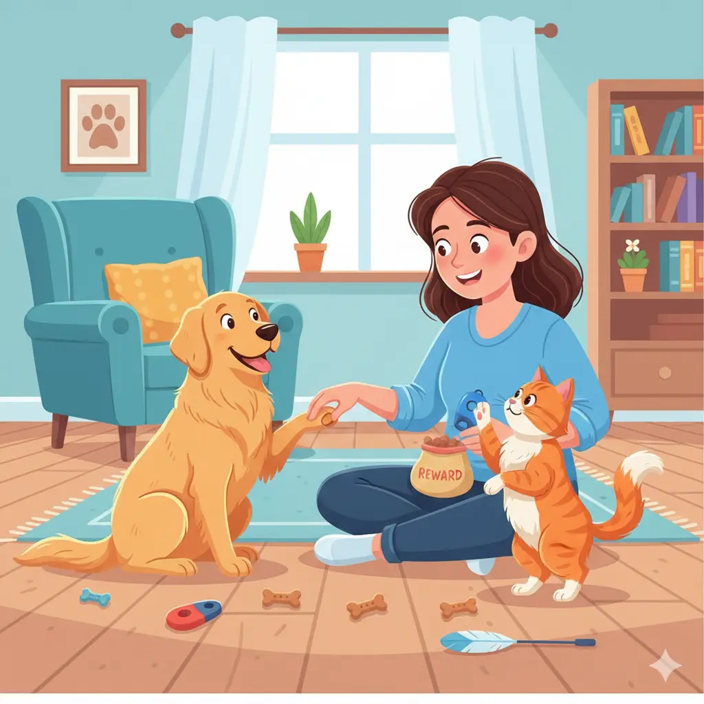 how to teach your dog or cat new tricks