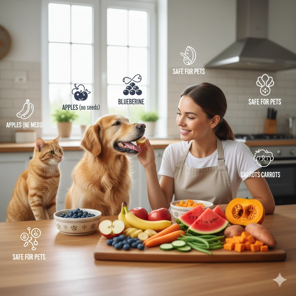 safe fruits and vegetables pets can eat as daily snacks